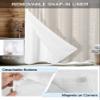 PIEPLE No Hook Shower Curtains with Snap in Liner, Boho Beige Stripes Waterproof Fabric Shower Curtain, Modern Bohemian Art Texture Double Layers & See-Through Top Window Bathroom Curtains 72''x84'' view 3