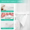 No Hook Shower Curtains with Snap in Liner, Green Orange Coral Waterproof Shower Curtain, Spring Summer Coastal Starfish Beach Nautical Conch Double Layers See-Through Top Window Bath Curtains 72x78 view 3