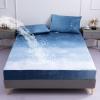 KECAPTY Fitted Sheet Full Mattress,Solid Color Polyester Fiber Brushed Waterproof Bedding Sheets, Elderly Kids Urine-Proof Mattress Protector,Black,160 * 200cm+30cm (3pcs) view 2