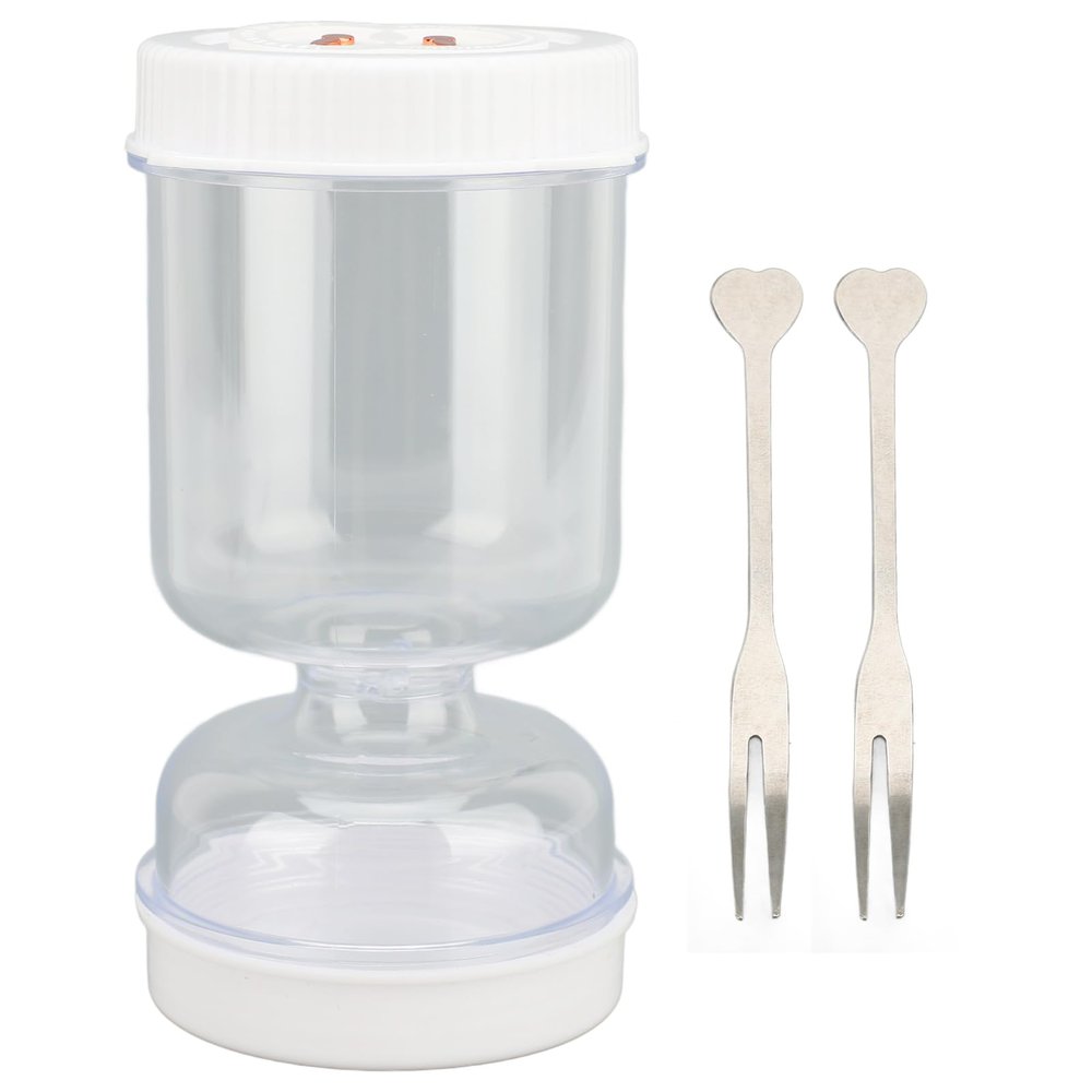 banapoy Pickle Jar, 50oz Pickle and Olive Hourglass Jar with Strainer Flip, Pickle Separator Jar Pickle Container, Includes Stainless Steel Fork, for Gherkin, Olive, Jalapenos