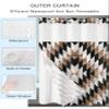 No Hook Shower Curtains with Snap in Liner, Brown Black Aztec Southwest Waterproof Fabric Shower Curtain, Boho Modern Abstract Art Double Layers & See-Through Top Window Bathroom Curtains 60''x72'' view 2