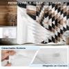 No Hook Shower Curtains with Snap in Liner, Brown Black Aztec Southwest Waterproof Fabric Shower Curtain, Boho Modern Abstract Art Double Layers & See-Through Top Window Bathroom Curtains 60''x72'' view 3