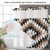 No Hook Shower Curtains with Snap in Liner, Brown Black Aztec Southwest Waterproof Fabric Shower Curtain, Boho Modern Abstract Art Double Layers & See-Through Top Window Bathroom Curtains 60''x72'' view 4