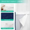 No Hook Shower Curtains with Snap in Liner, Navy Blue Waterproof Fabric Shower Curtain, Pure Blue Solid Color Simple Minimalism Art Double Layers & See-Through Top Window Bathroom Curtains 60''x72'' view 3