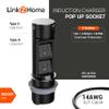 Link2Home Pop Up Outlet with 2 AC Power Outlets, 2 USB A/C Ports, 2.4A Fast Charge, Splash Resistant, Stainless Steel Retractable Socket for Kitchen Counter or Desk view 3