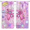 Gamer Curtains for Girls Boys Room, Cute Pink Gaming Controller Anime Gamer Window Drapes for Kids Teens Living Room Bedroom Playroom Decor Gamepad Video Game Room 2 Panels, 84"x63" Inch view 2