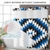 No Hook Shower Curtains with Snap in Liner, Blue Black Aztec Southwest Waterproof Fabric Shower Curtain, Boho Modern Abstract Art Double Layers & See-Through Top Window Bathroom Curtains 60''x72'' view 4