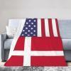 America Denmark Friendship Flag Ultra-Soft Micro Flannel Blanket 50x40 inch Throw Blankets for Bedroom Sofa view 1