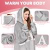 Wearable Blanket Hoodie with Letter A-Z - Oversized Sweatshirt Blanket Hooded Monogrammed Personalized Gifts for Women Girlfriend Sister, Grey, Initial Z view 2
