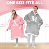 Wearable Blanket Hoodie with Letter A-Z - Oversized Sweatshirt Blanket Hooded Monogrammed Personalized Gifts for Women Girlfriend Sister, Grey, Initial Z view 3