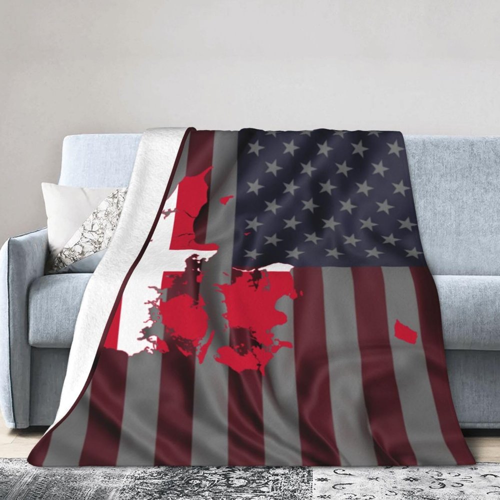 Denmark Flag Map Ultra-Soft Micro Flannel Blanket 50x40 inch Throw Blankets for Bedroom Sofa