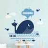 Whale Wall Decal for Baby Nursery - Personalized Nautical Wall Stickers - Custom Ocean Under The Sea Animals Wall Decals - Boys Girls Wall Art Mural Vinyl Sticker for Kids (#2) view 1