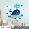 Whale Wall Decal for Baby Nursery - Personalized Nautical Wall Stickers - Custom Ocean Under The Sea Animals Wall Decals - Boys Girls Wall Art Mural Vinyl Sticker for Kids (#2) view 2