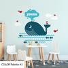 Whale Wall Decal for Baby Nursery - Personalized Nautical Wall Stickers - Custom Ocean Under The Sea Animals Wall Decals - Boys Girls Wall Art Mural Vinyl Sticker for Kids (#2) view 3