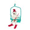 Abbott Collection Skiing Bear on Chairlift Ornament, Wool Felt (7" H) view 1