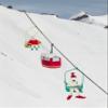 Abbott Collection Skiing Bear on Chairlift Ornament, Wool Felt (7" H) view 2