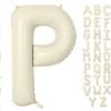 YUNSHANGMO Letter balloons 40 Inch Cream White Alphabet Balloons Beige Giant Foil for Wedding, Birthday, Bridal or Baby Shower Party Letter P Balloon view 1