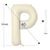 YUNSHANGMO Letter balloons 40 Inch Cream White Alphabet Balloons Beige Giant Foil for Wedding, Birthday, Bridal or Baby Shower Party Letter P Balloon view 2