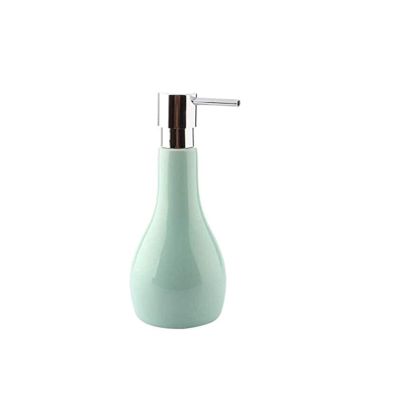 NTIYOU Countertop Soap Dispensers Soap Dispenser Bathroom Accessories Hotel Decor,Creative Ceramic Emulsion Bottle Manual Glossy Ceramic Simple Fashion Home & Kitchen(Green)