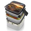 BTCOWZRV All-in-One Bento Box Stackable Leak-Proof Lunch Box With Carry Handle 2 Layer Portable Meal Prep Container Cactus Desert Sunset Lunchbox with Utensils for Dining Out Work view 4
