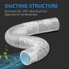 150mm flexible ducting,150mm ducting kit,150mm Flexible Aluminium Ducting 2m Insulated ducting Pipe 6 Inch Air Ducting Hose Black for Cooker Hood(Silver,1.5m) view 2