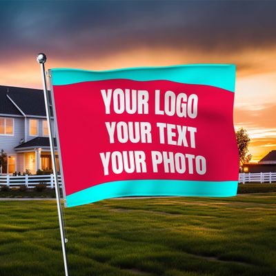 Custom Flag - Add Your Image, Logo or Text - Vibrant Full Color Print - Event Decoration (72x60 double sided Inches)