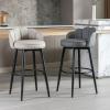 SXRLBM 360 Swivel Bar Stools Set of 2, Modern Pu Leather Counter Height Bar Stools with Back, Armless Bar Chairs for Pub Kitchen Dining Room(Blue-green,62cm), 342345 view 2