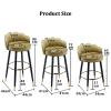 SXRLBM 360 Swivel Bar Stools Set of 2, Modern Pu Leather Counter Height Bar Stools with Back, Armless Bar Chairs for Pub Kitchen Dining Room(Blue-green,62cm), 342345 view 3