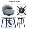 SXRLBM 360 Swivel Bar Stools Set of 2, Modern Pu Leather Counter Height Bar Stools with Back, Armless Bar Chairs for Pub Kitchen Dining Room(Blue-green,62cm), 342345 view 4