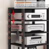 BYZOMU 7 Tier 55 Inch Tall Audio Equipment Rack Rolling Cart, Large Stereo Cabinets Turntable Record Player Shelf AV Media Tower with Storage, Office Home Bedroom Living Room(White) view 4