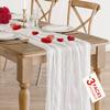 3 Pack White Cheesecloth Table Runner - Valentine's Day 10Ft Gauze Cheese Cloth Table Runner 35x120 Inch Long Romantic Sheer Table Cloth for Wedding Bridal Baby Shower Holiday Decorations view 1