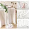 3 Pack White Cheesecloth Table Runner - Valentine's Day 10Ft Gauze Cheese Cloth Table Runner 35x120 Inch Long Romantic Sheer Table Cloth for Wedding Bridal Baby Shower Holiday Decorations view 2