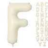 YUNSHANGMO Letter balloons 40 Inch Cream White Alphabet Balloons Beige Giant Foil for Wedding, Birthday, Bridal or Baby Shower Party Letter F Balloon view 1