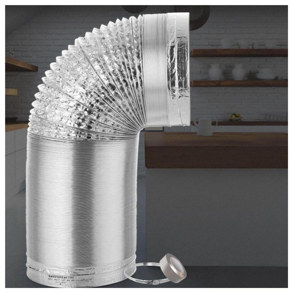 150mm flexible ducting,150mm ducting kit,Ventilation Duct Hose High Temperature Long Flexible Aluminum Air Ducting(Size :150mm)(2m)