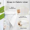 Christmas No Hook Shower Curtain with Snap in Liner, Eucalyptus Leaf Berry Pine Cone Winter Snowflake See Through Mesh Top Window Shower Curtain for Bathroom, Waterproof&Machine Washable 72" x 84" view 3