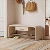 ELEFOCUS Shoe Rack Bench 2 Tier Shoe Storage, Stool Living Room Shoe Rack, Shoe Bench Organizer, Hallway Seat with Drawer(Color:Beige) view 1
