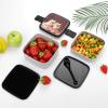 BTCOWZRV All-in-One Bento Box Stackable Leak-Proof Lunch Box With Carry Handle 2 Layer Portable Meal Prep Container Pomeranians Puppies And Point Lunchbox with Utensils for Dining Out Work, Black view 3