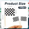 100pcs Mini Checkered Toothpick Flags, Black&White Mini Flags on Sticks Double Sided Food Labels for Party Buffet Race Car Cupcake Toppers for Decoration Dishes Fruit Platter view 2