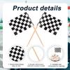 100pcs Mini Checkered Toothpick Flags, Black&White Mini Flags on Sticks Double Sided Food Labels for Party Buffet Race Car Cupcake Toppers for Decoration Dishes Fruit Platter view 3