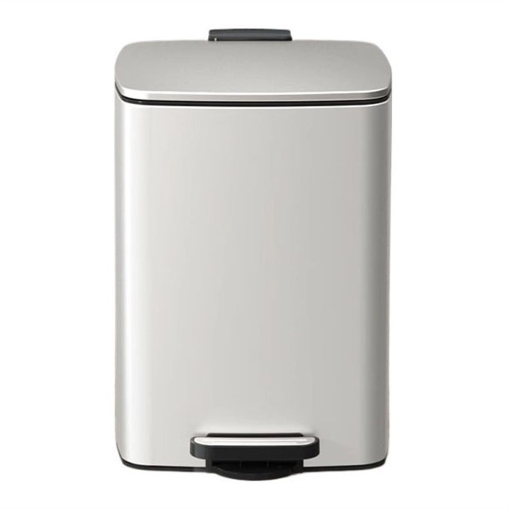 Trash Cans Wastebasket 20/30 Liter Brushed Stainless Steel Trash Can, Square Pedal Recycle Bin with Lid and Inner Buckets, Hands-Free Steel Step Garbage Can for Home Office Kitchen Bathroom Rubbish Bi