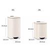 Trash Cans Wastebasket 20/30 Liter Brushed Stainless Steel Trash Can, Square Pedal Recycle Bin with Lid and Inner Buckets, Hands-Free Steel Step Garbage Can for Home Office Kitchen Bathroom Rubbish Bi view 2