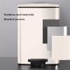 Trash Cans Wastebasket 20/30 Liter Brushed Stainless Steel Trash Can, Square Pedal Recycle Bin with Lid and Inner Buckets, Hands-Free Steel Step Garbage Can for Home Office Kitchen Bathroom Rubbish Bi view 3