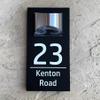 ZYMECH Personalized Solar 3D Modern Door Plaque House Numbers Plaques with Solar Lights House Numbers Plaques White Door Numbers Screw On (Black+Black) view 2