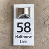 ZYMECH Personalized Solar 3D Modern Door Plaque House Numbers Plaques with Solar Lights House Numbers Plaques White Door Numbers Screw On (Black+Black) view 3