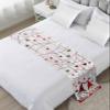 Jolunifun Valentine's Bed Runner Scarf Bedding Accessory for Cal King Size Bed,Soft Bed Scarves and Runners Stainproof Dustproof Bedroom Protector for Hotel,Gnomes Love Rose Flower Woodgrain 102"x20" view 1