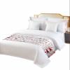 Jolunifun Valentine's Bed Runner Scarf Bedding Accessory for Cal King Size Bed,Soft Bed Scarves and Runners Stainproof Dustproof Bedroom Protector for Hotel,Gnomes Love Rose Flower Woodgrain 102"x20" view 2