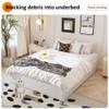 Maenizi Cal King Bed Frame with White Fabric Cover, 14 Inch Heavy Duty Metal Platform Support Up to 3000 lbs with Steel Slats, No Box Spring Needed, Easy Assembly, Noise Free, Black view 4