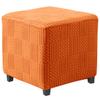 Bifaunvogel Ottoman Cover Square Stretch Foot Stool Ottoman Slipcovers Square Foot Rest Covers Protector with Elastic Band Washable Storage Ottoman Cover S Orange view 1