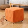 Bifaunvogel Ottoman Cover Square Stretch Foot Stool Ottoman Slipcovers Square Foot Rest Covers Protector with Elastic Band Washable Storage Ottoman Cover S Orange view 2