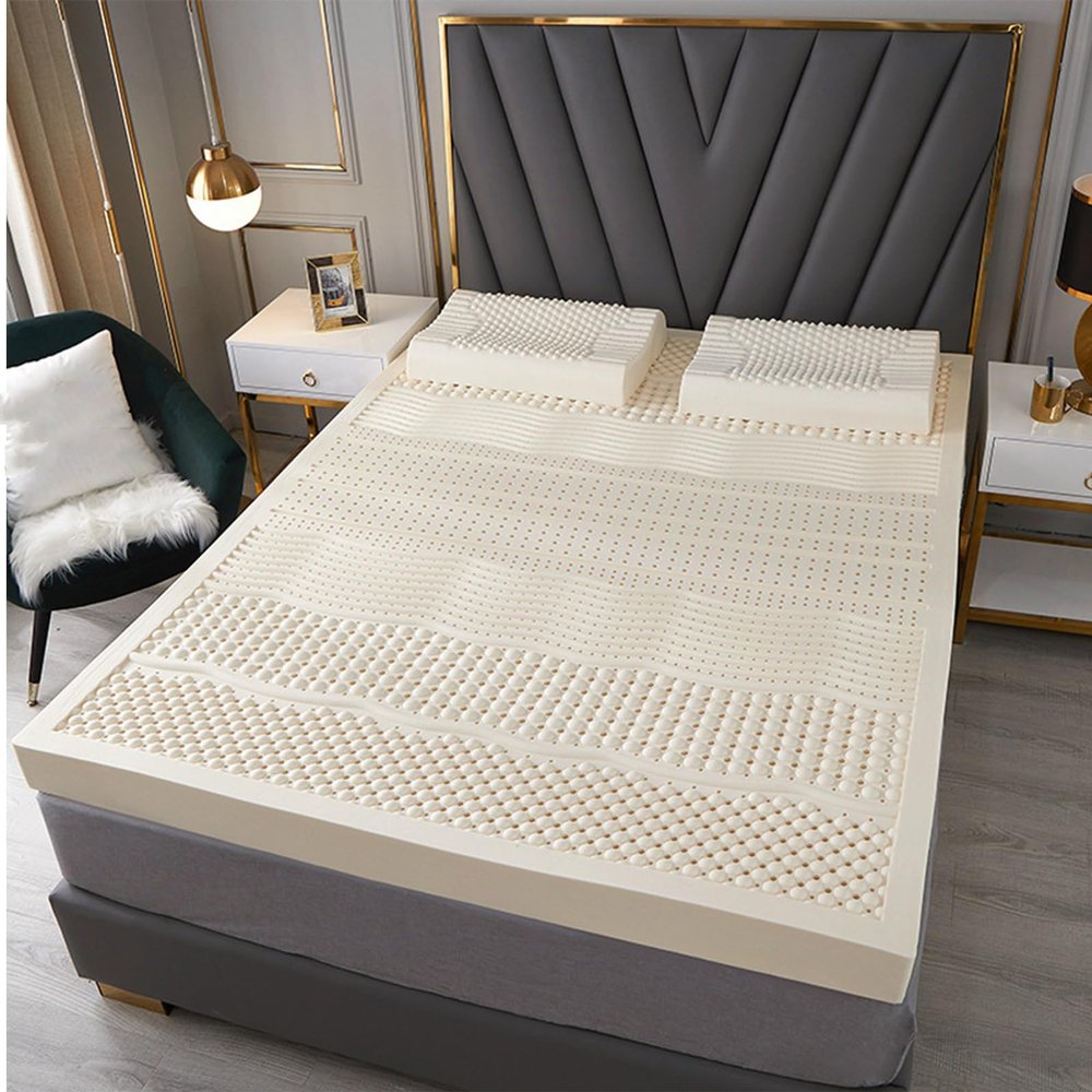TFDRSEXVD 100% Natural Latex Organic Breathable and Comfortable, Durable and Not Easy to Collapse, Natural Latex Mattress,Massage Type,140x200x15cm